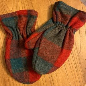 Handmade Flannel Lined Recycled Wool Mittens